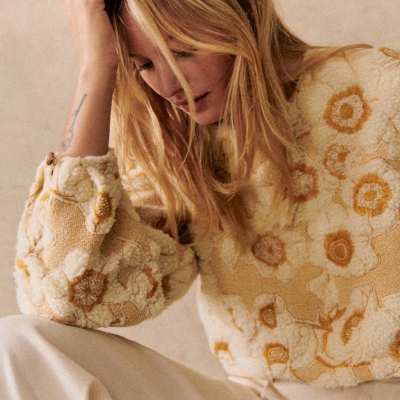 SEZANE -  NWT RARE Harlem Sweatshirt. Lined. Perfect condition. Size 4 - Picture 2 of 14